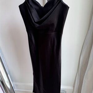 Alice + Olivia Black Cowl Neck Sheath Dress